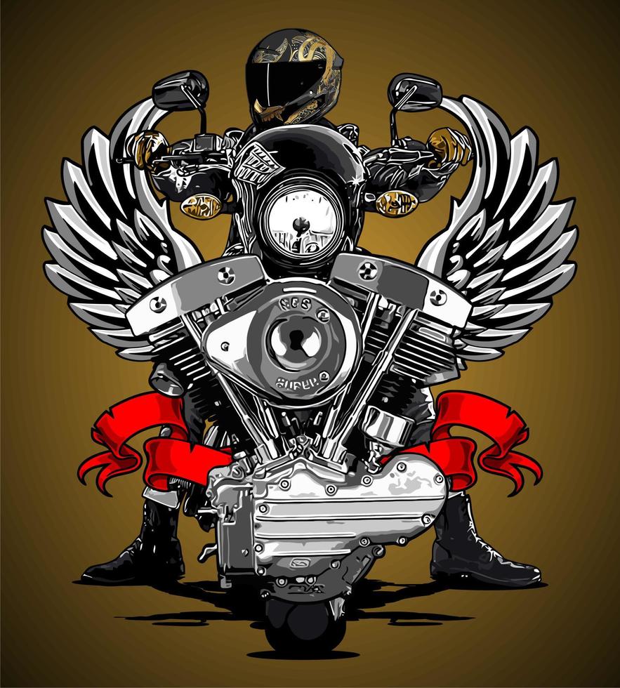 v-twin en biker vector