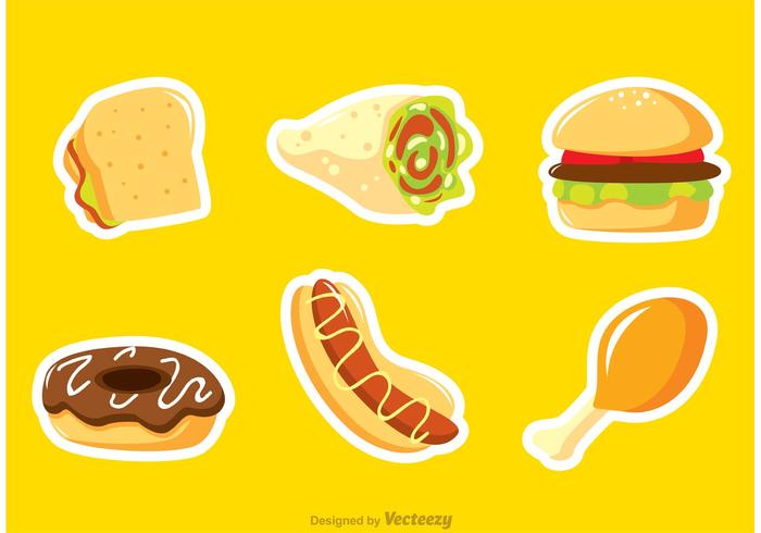 Fast Food Sticker Vectoren