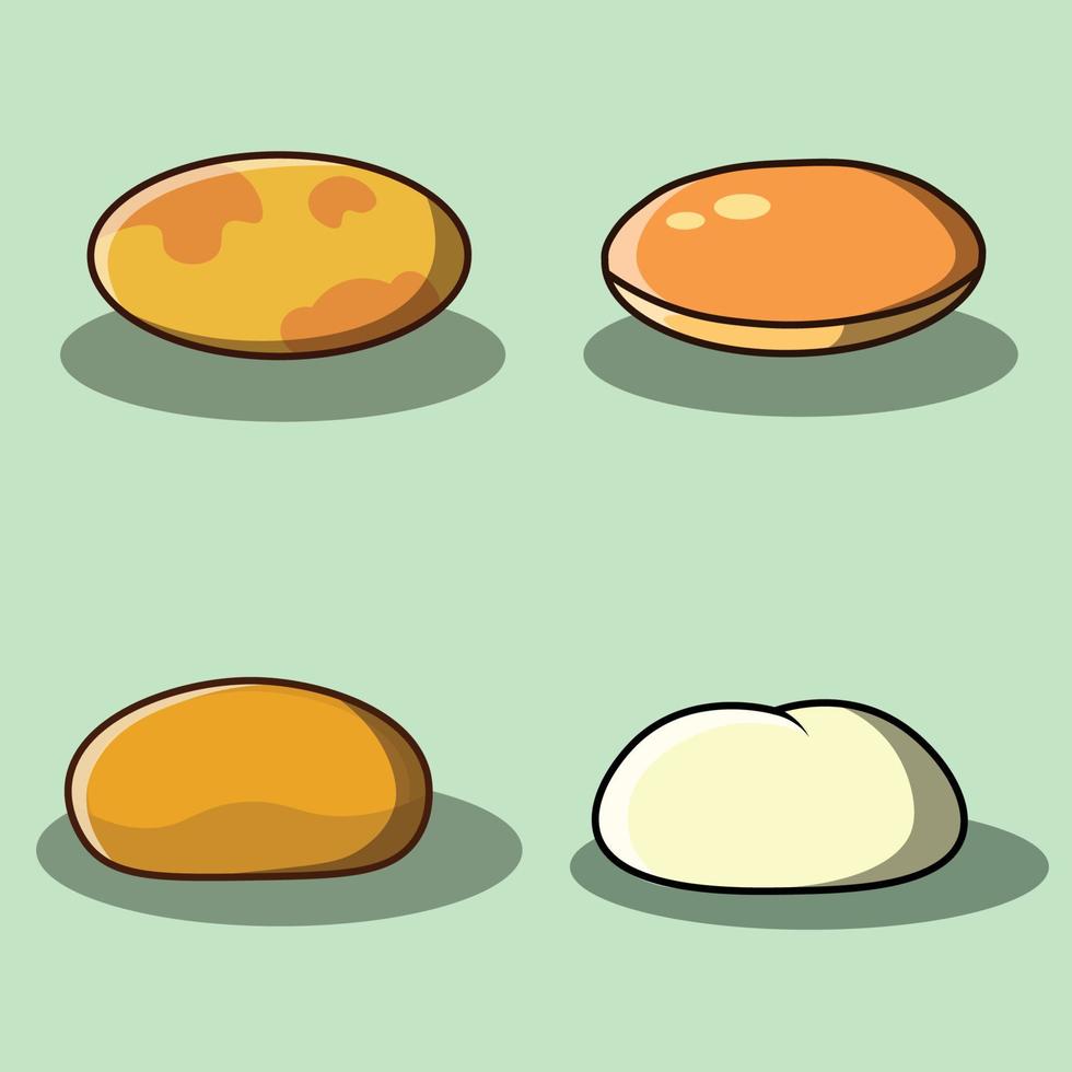 ovale brood icon pack vector set