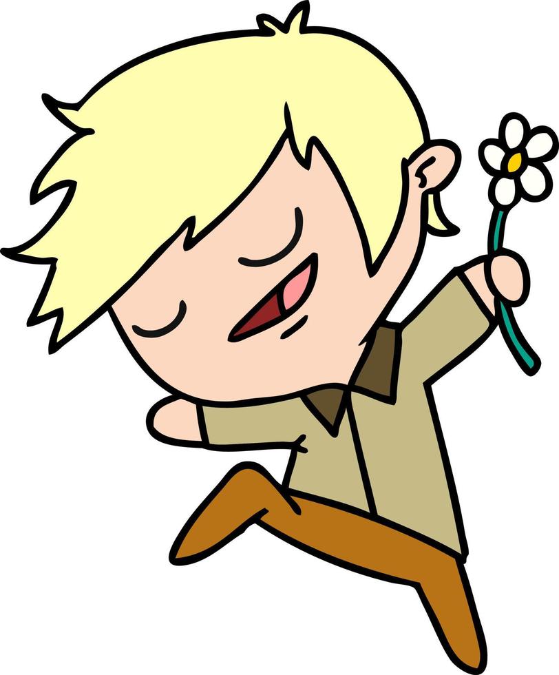 cartoon van kawaii schattige jongen vector