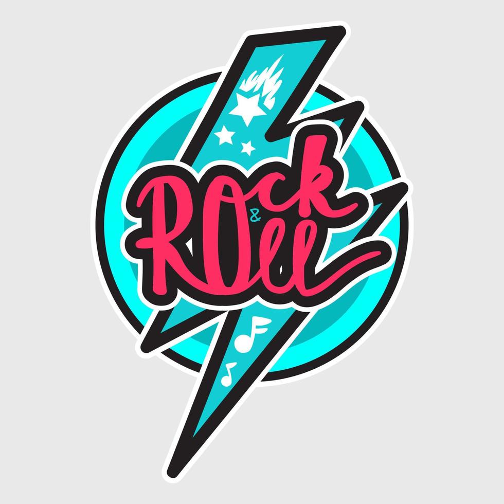 rock and roll belettering vector