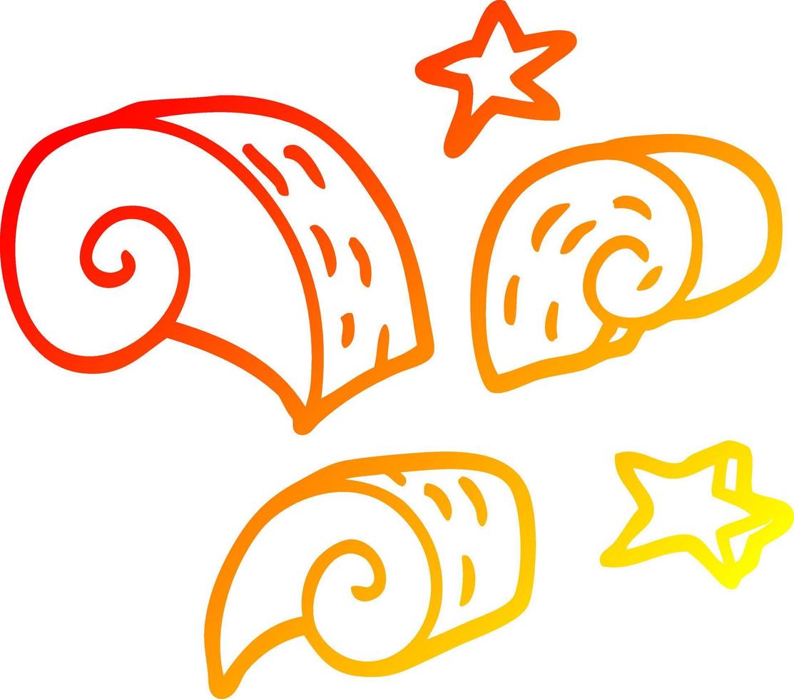 warme gradiënt lijntekening cartoon swirl decoratieve elementen vector