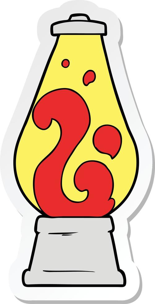 sticker van een cartoon retro lavalamp vector