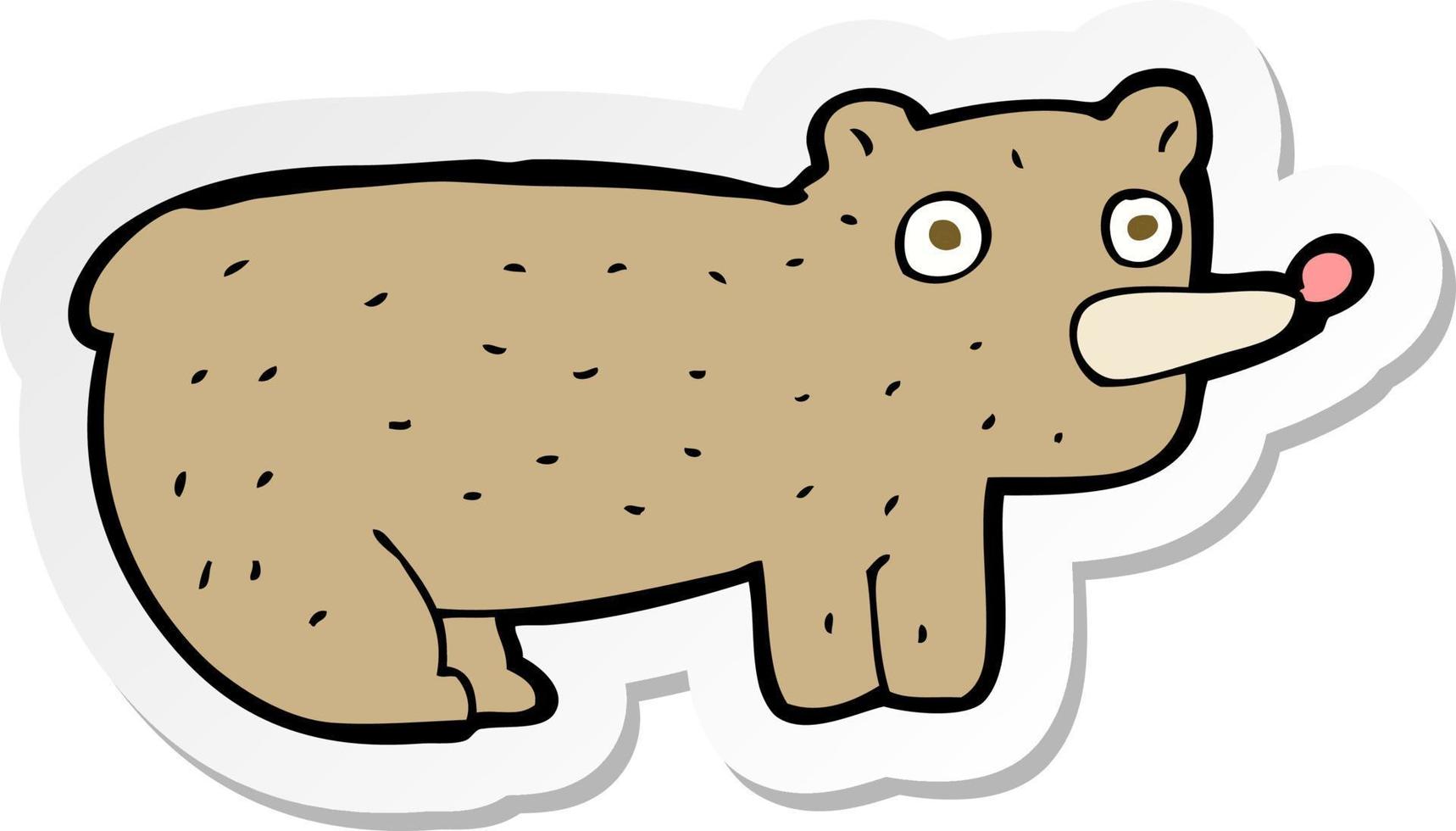 sticker van een grappige cartoonbeer vector