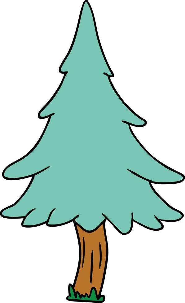 cartoonkrabbel van bosdennenbomen vector