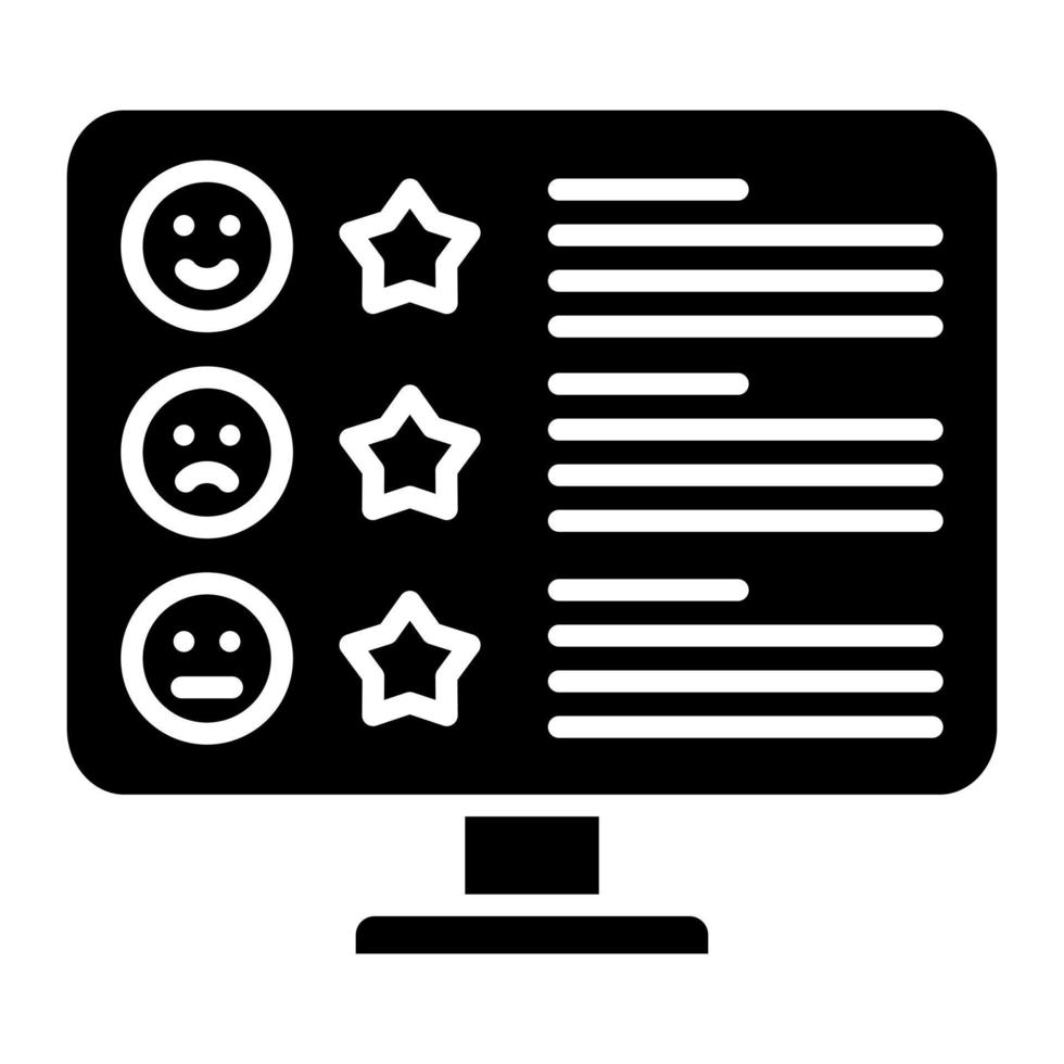 glyph-pictogram voor klantbeoordelingen vector
