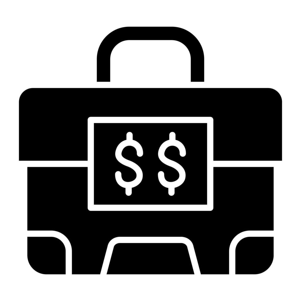 geld koffer glyph icon vector