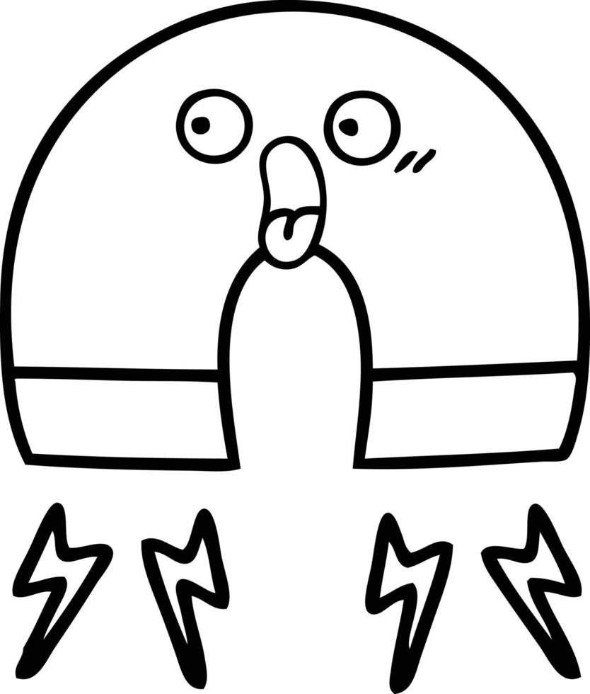 lijntekening cartoon magneet vector