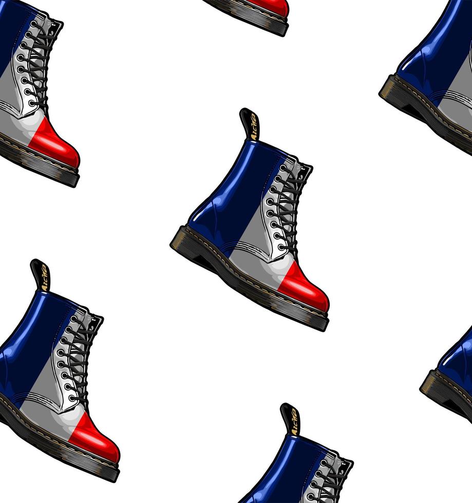 patroon laarzen franse vlag patroon vector