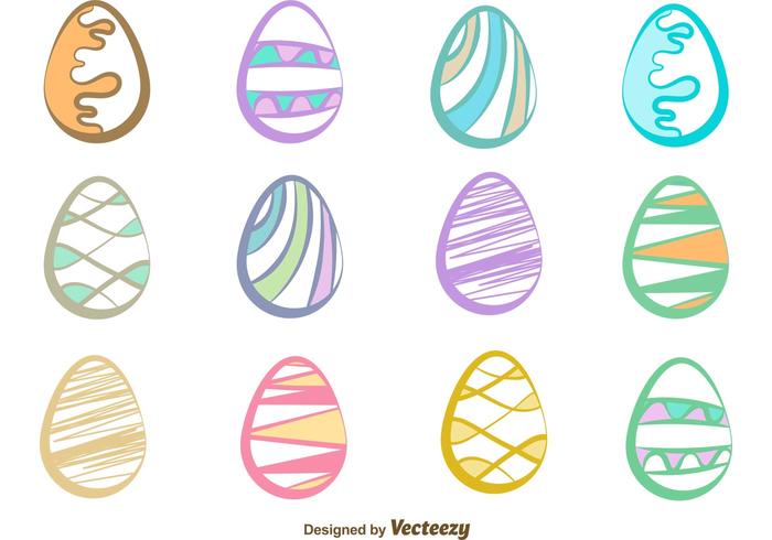 Hand getekende Paaseieren Vectoren