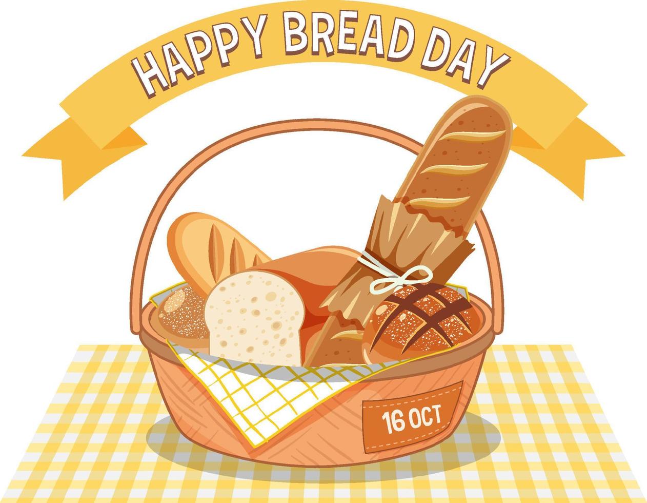happy bread day 16 oktober logo ontwerp vector