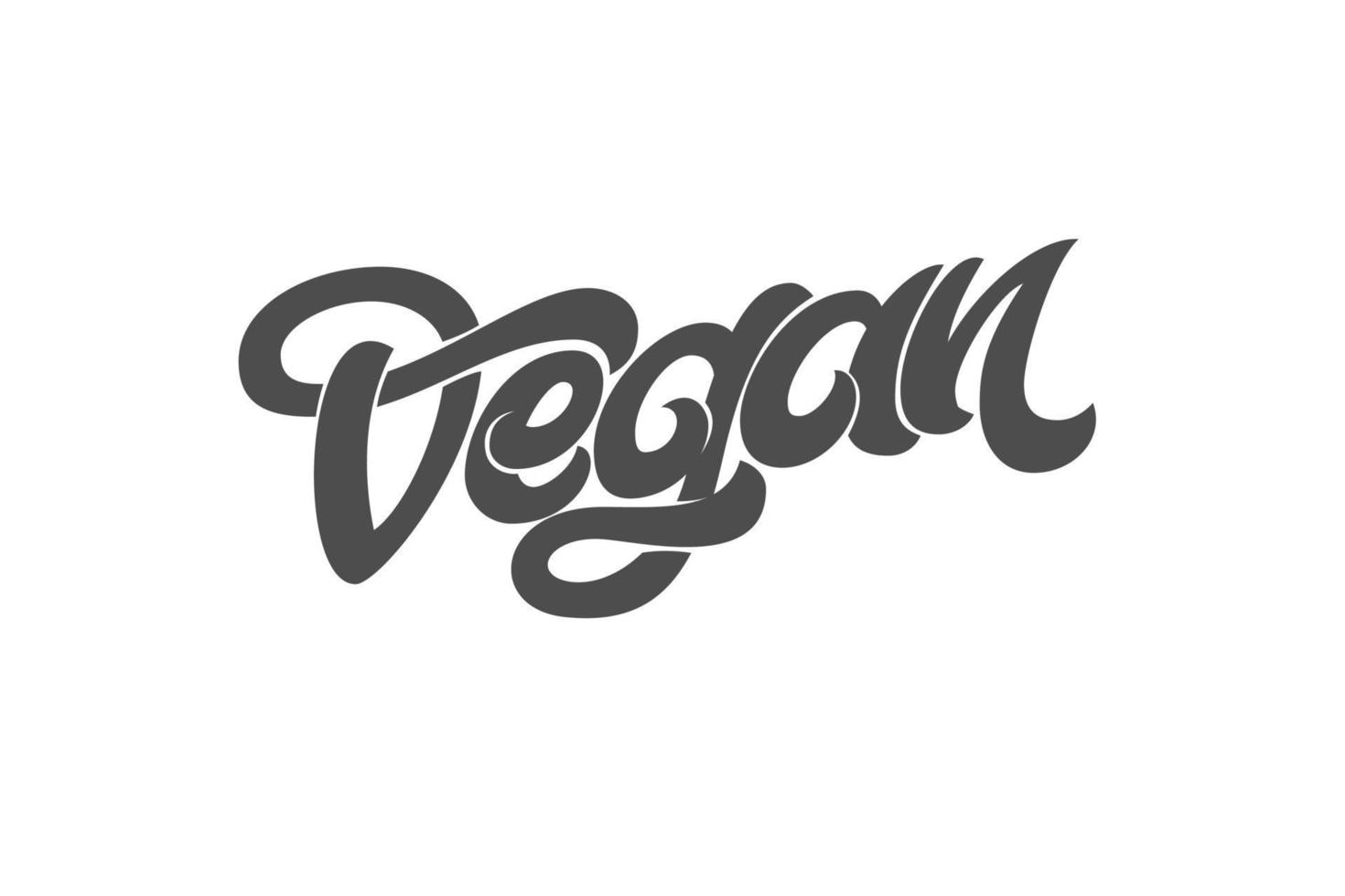 veganistische belettering voor het ontwerpen van logo's, iconen, borden, labels en stickers. vector typografie op witte geïsoleerde achtergrond. moderne penseelkalligrafie. sjabloon voor zinnen veganistisch café, menu, eten, kracht.