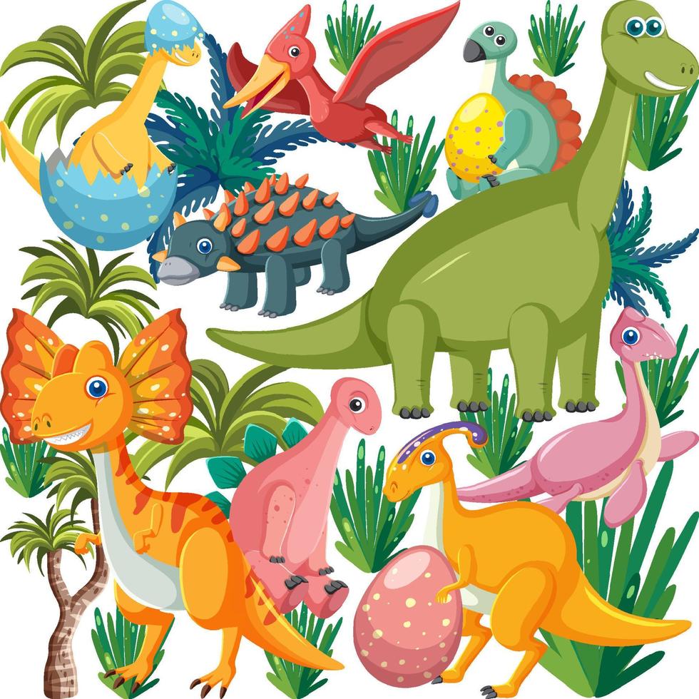 schattig dinosaurus naadloos patroon vector