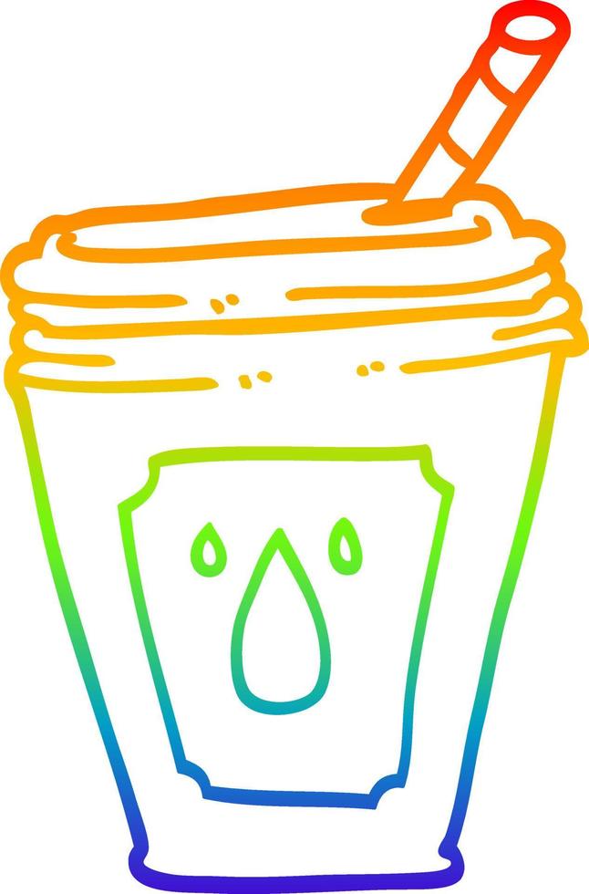 regenbooggradiënt lijntekening cartoon sapbar drinken vector