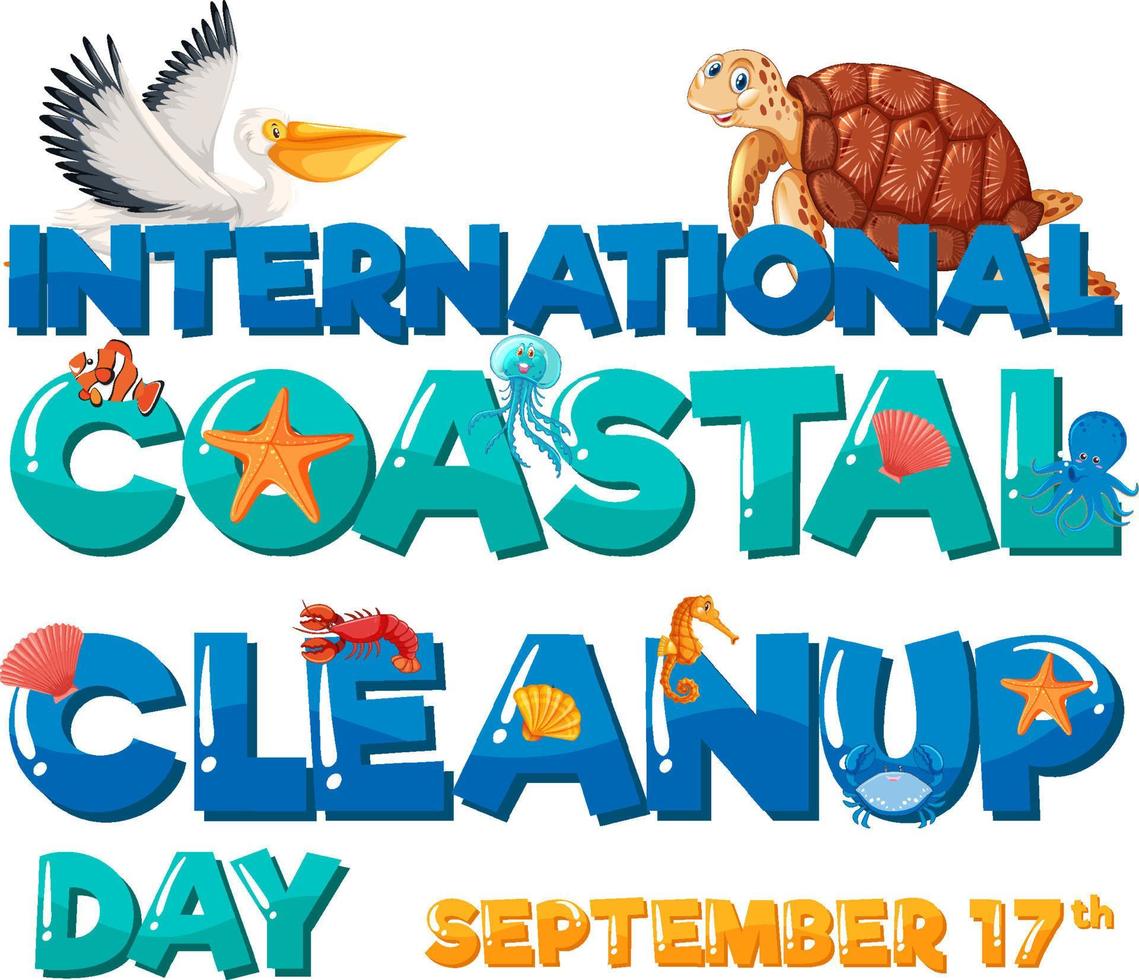 internationale kustopruimingsdag banner vector