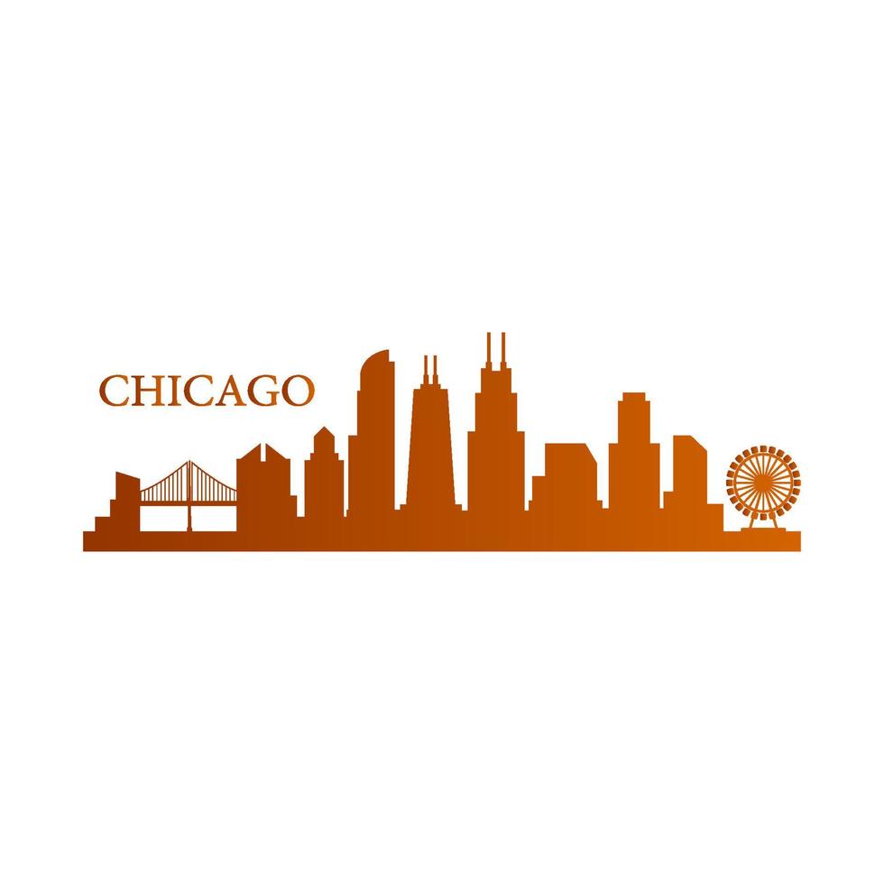 skyline van chicago geïllustreerd vector