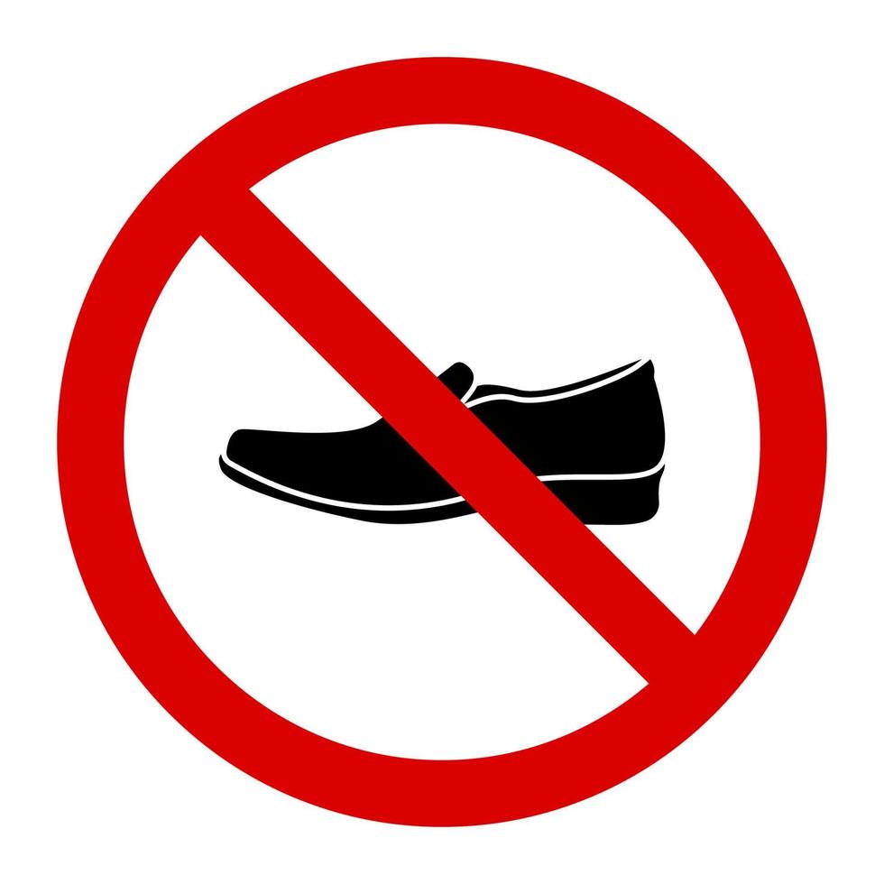 waarschuwing geen mannen schoen teken en symbool grafisch ontwerp vectorillustratie vector
