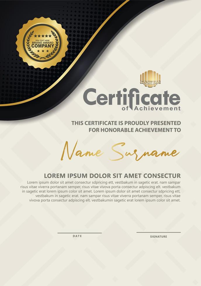 certificaatsjabloon met luxe en elegante textuurpatroonachtergrond vector