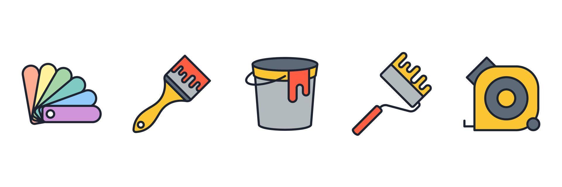 bouw en huis reparatie set pictogram symbool sjabloon voor grafisch en webdesign collectie logo vectorillustratie vector