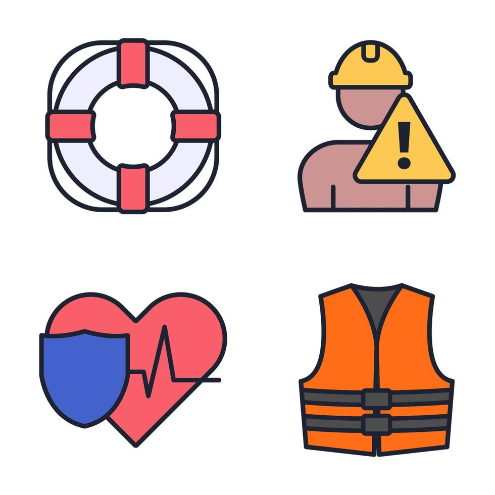 verzekering set pictogram symbool sjabloon voor grafisch en web design collectie logo vector illustratie