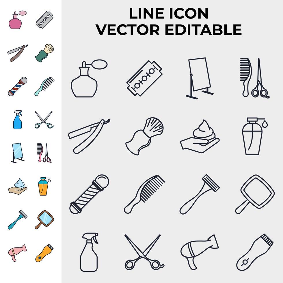 kapper winkel set pictogram symbool sjabloon voor grafisch en webdesign collectie logo vector illustratie