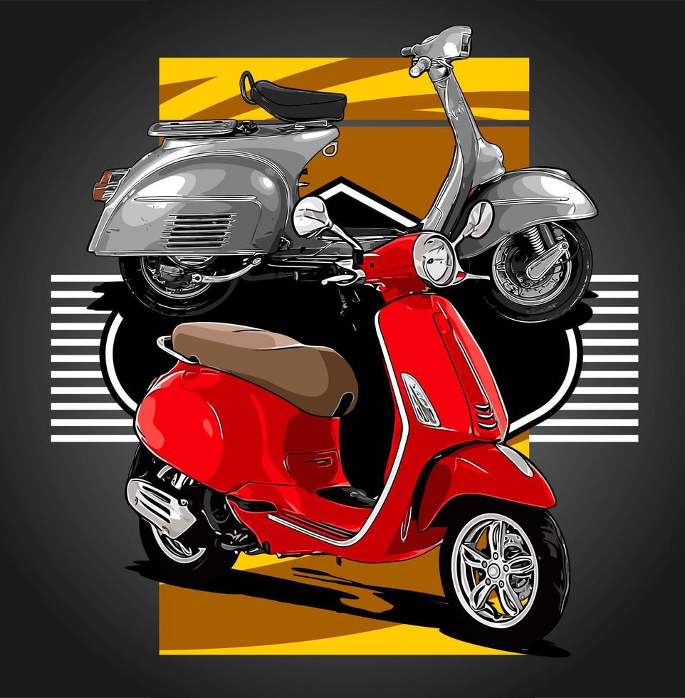 oude en nieuwe model scooter vector