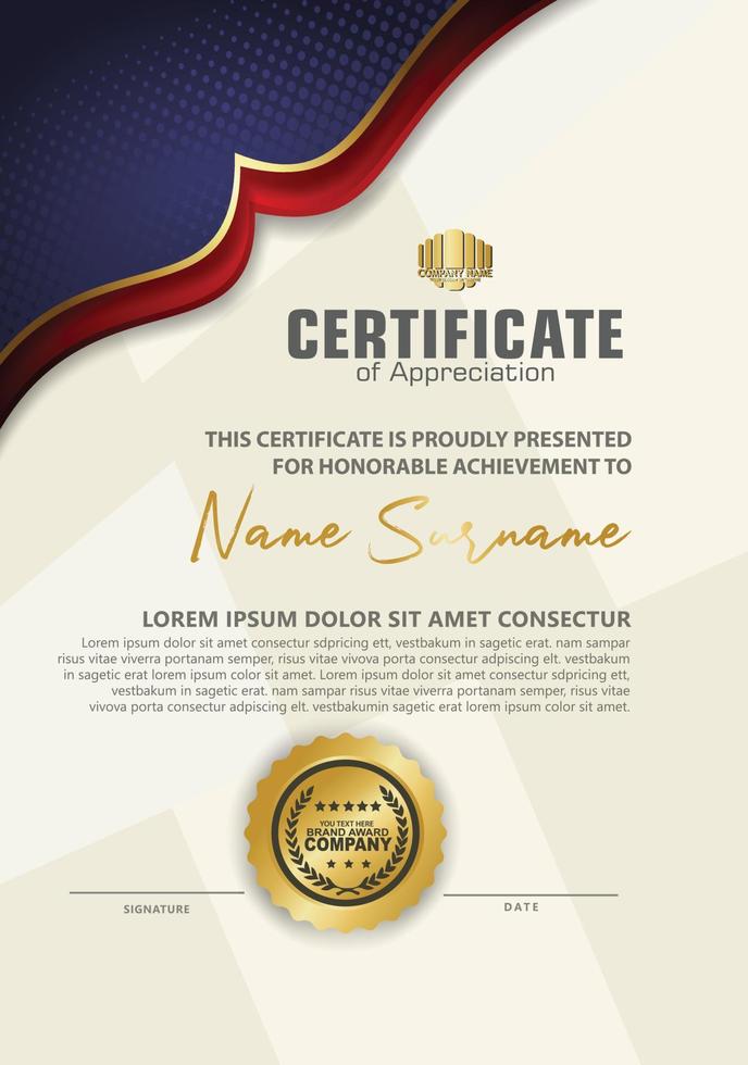 certificaatsjabloon met luxe en elegante textuurpatroonachtergrond vector