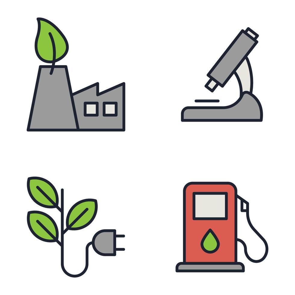 ecologie en milieu set pictogram symbool sjabloon voor grafisch en webdesign collectie logo vectorillustratie vector