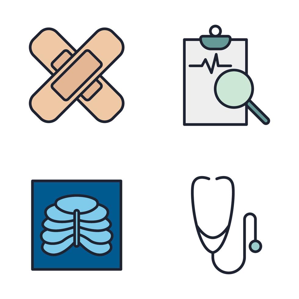 geneeskunde en gezondheid set pictogram symbool sjabloon voor grafisch en webdesign collectie logo vectorillustratie vector