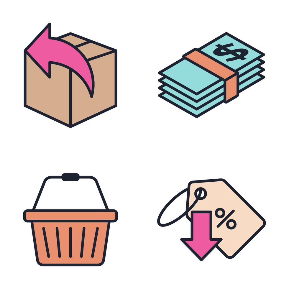 e-commerce set pictogram symbool sjabloon voor grafisch en webdesign collectie logo vectorillustratie vector