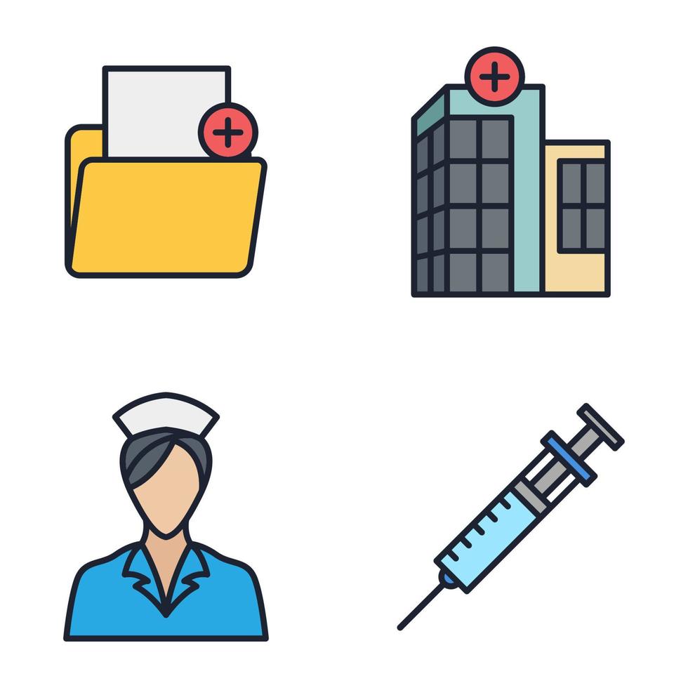geneeskunde en gezondheid set pictogram symbool sjabloon voor grafisch en webdesign collectie logo vectorillustratie vector