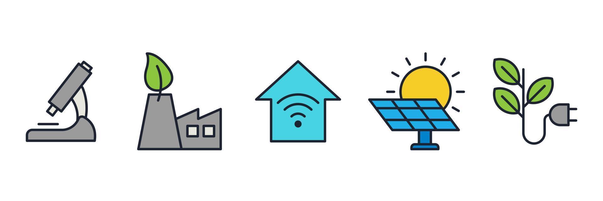 ecologie en milieu set pictogram symbool sjabloon voor grafisch en webdesign collectie logo vectorillustratie vector