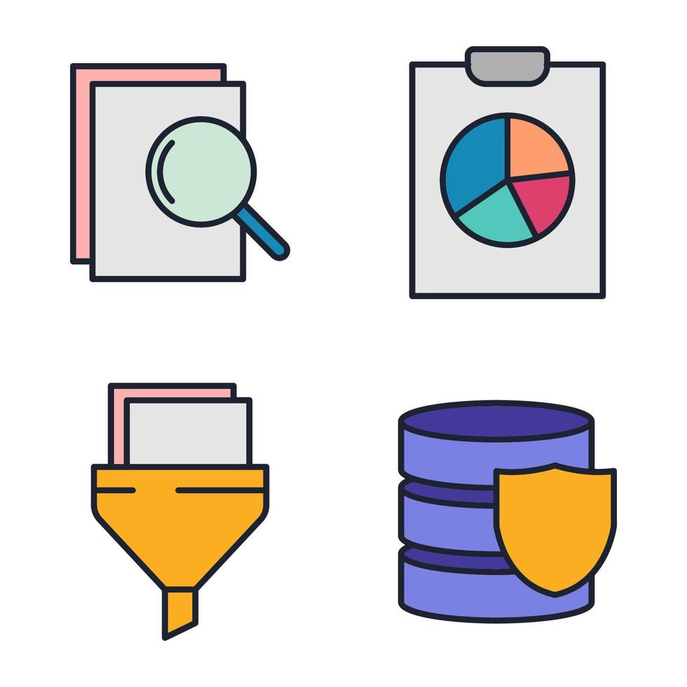data-analyse set pictogram symbool sjabloon voor grafisch en webdesign collectie logo vectorillustratie vector