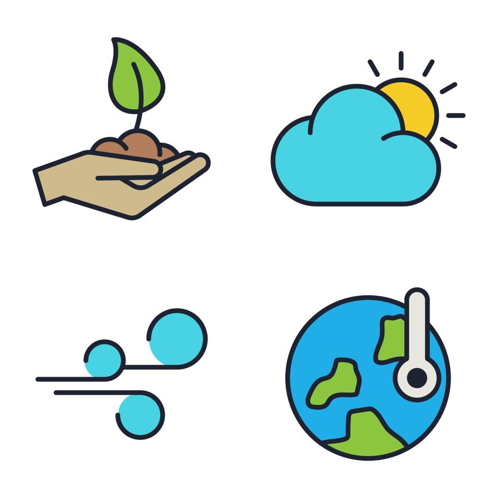 ecologie en milieu set pictogram symbool sjabloon voor grafisch en webdesign collectie logo vectorillustratie vector