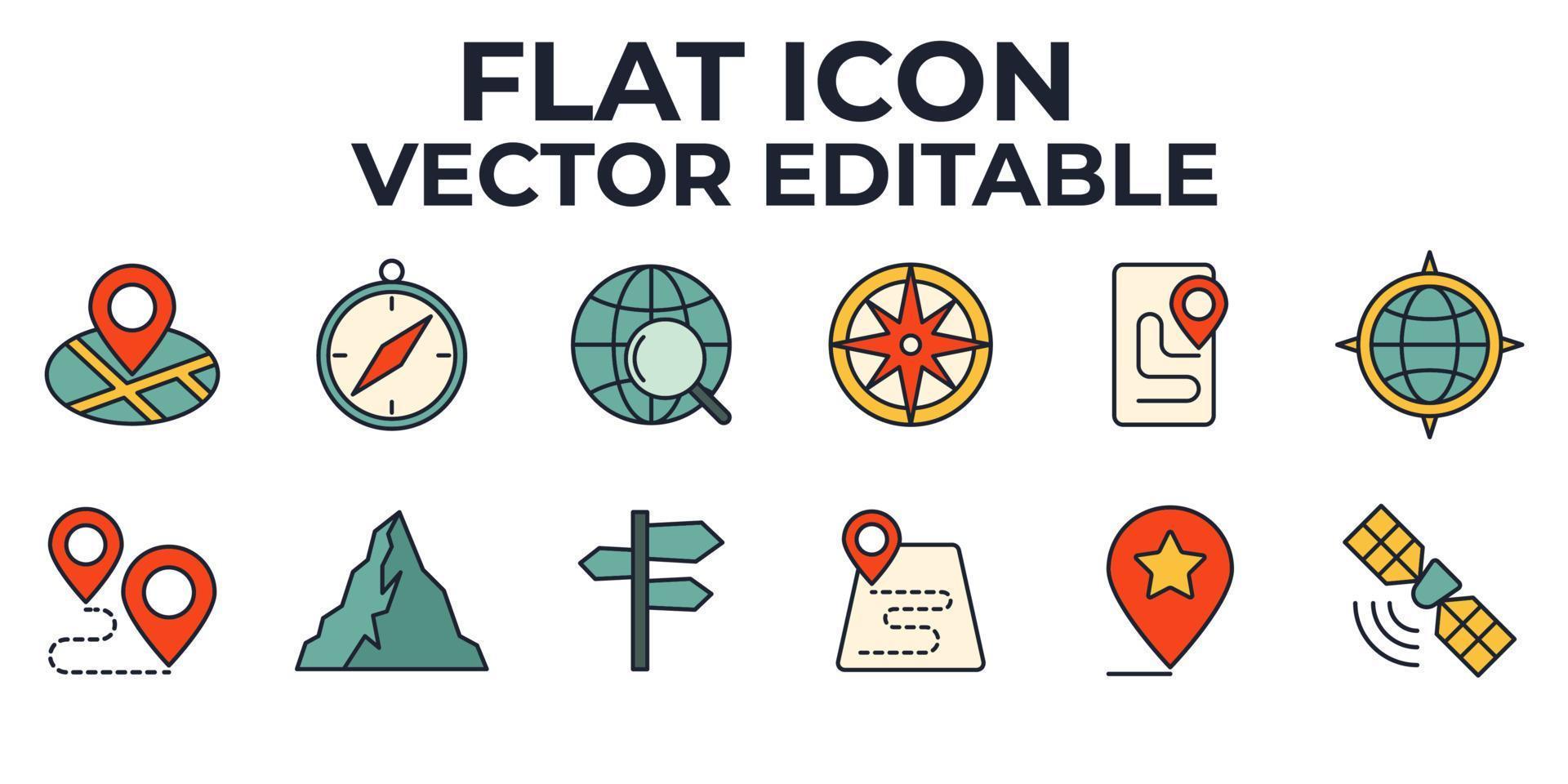 navigatie set pictogram symbool sjabloon voor grafisch en webdesign collectie logo vectorillustratie vector