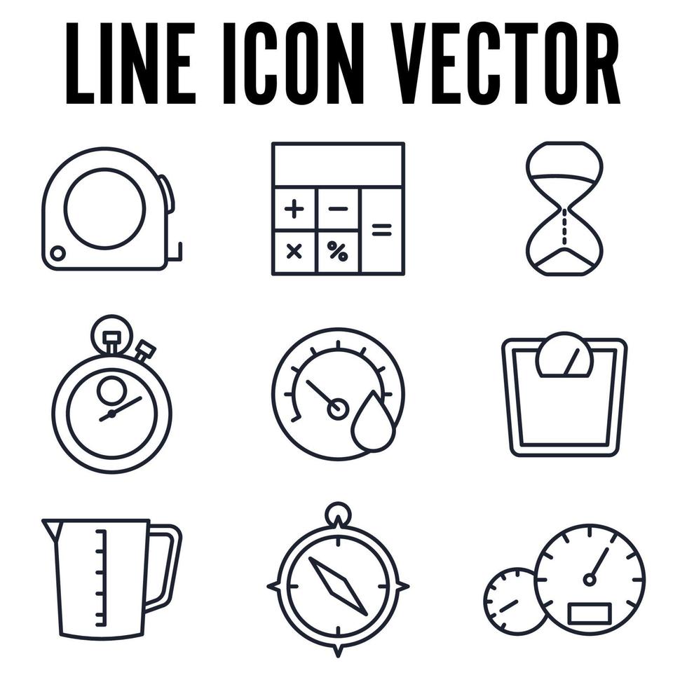 meten set pictogram symbool sjabloon voor grafisch en webdesign collectie logo vectorillustratie vector