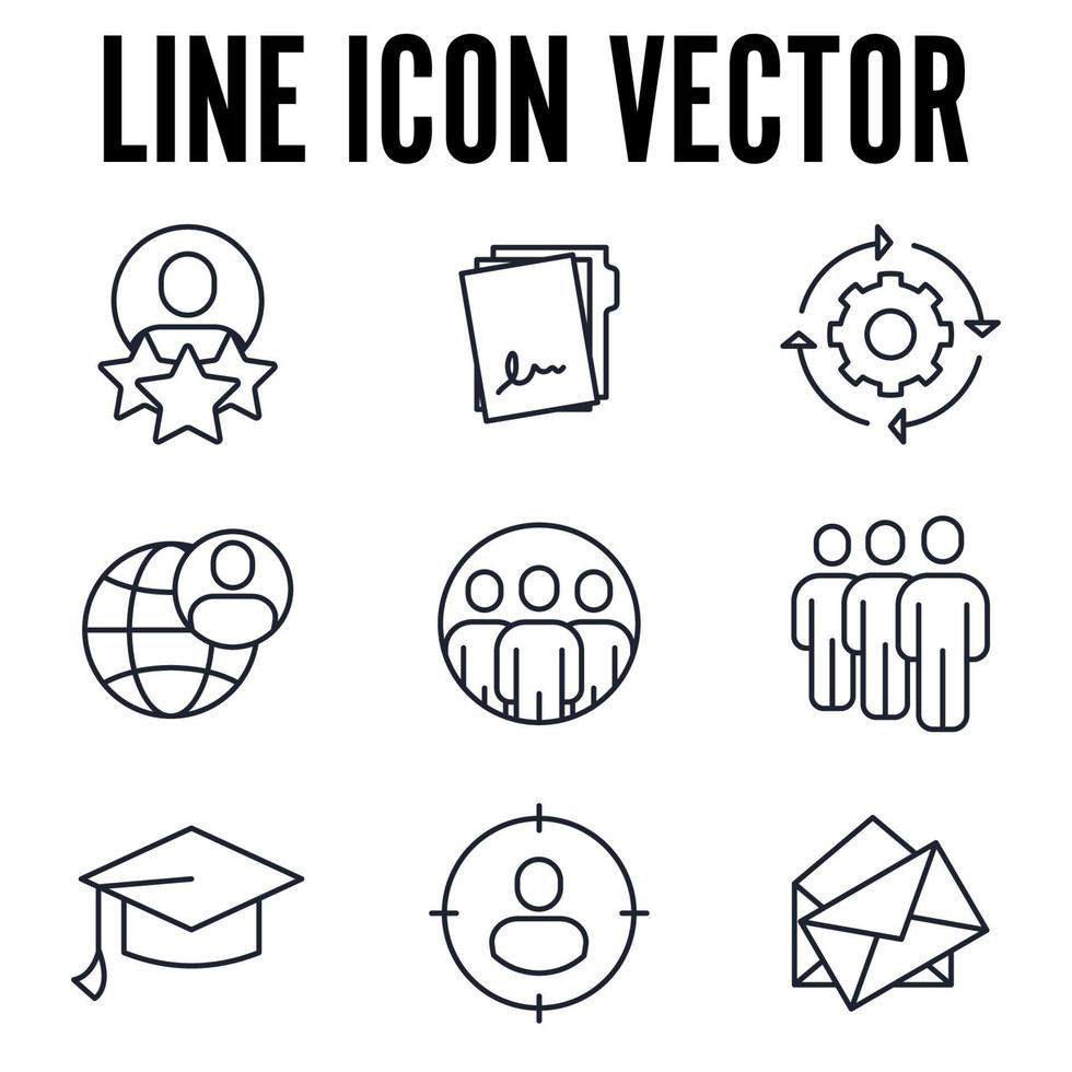 koppensnellen en rekruteren set pictogram symbool sjabloon voor grafische en webdesign collectie logo vectorillustratie vector