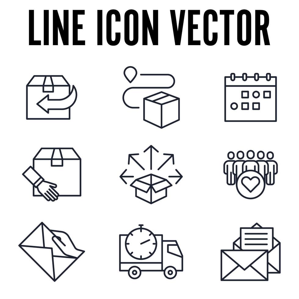 verzending levering set pictogram symbool sjabloon voor grafisch en webdesign collectie logo vectorillustratie vector