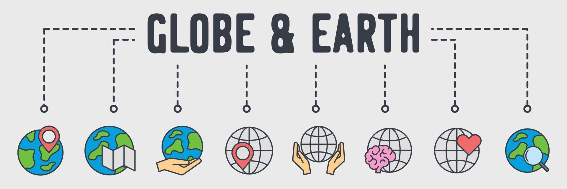 globe banner web pictogram vector illustratie concept.