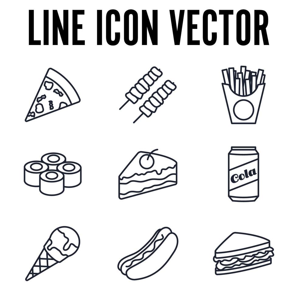 fastfood set pictogram symbool sjabloon voor grafische en webdesign collectie logo vectorillustratie vector