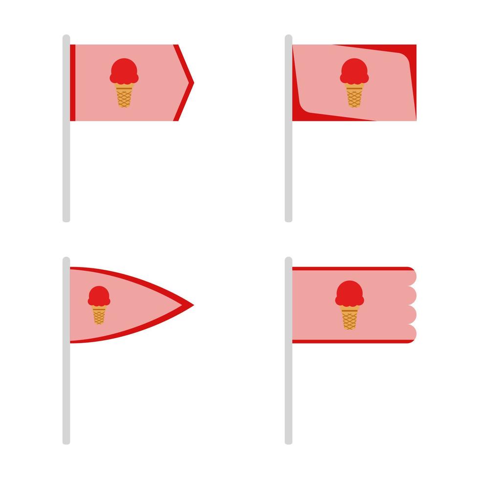 set gekleurde vlaggen met ijs vector