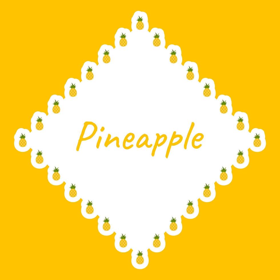 rand met ananas voor spandoek, poster en wenskaart vector