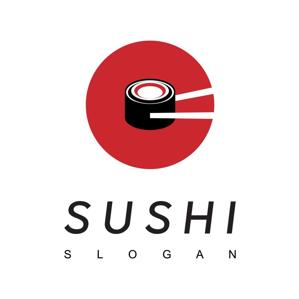Japans eten, sushi-logosjabloon vector