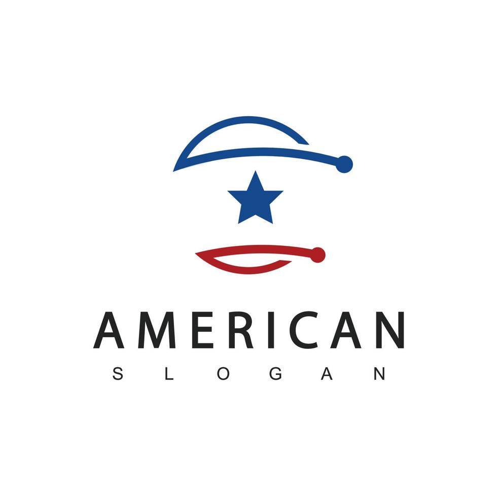 Amerikaans logo-ontwerpsjabloon, geschikt voor leger, veiligheid, kledinglijn, sportteam, patriottische enz. vector