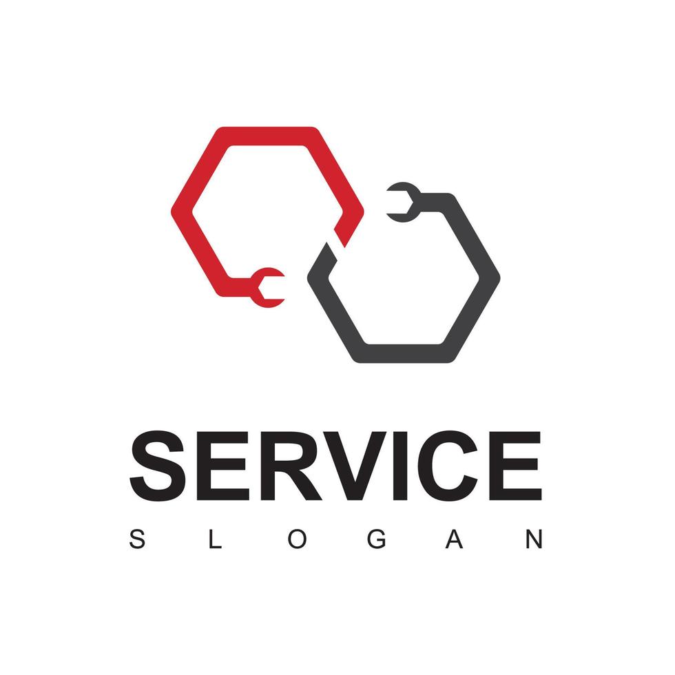 reparatie en service logo sjabloon vector