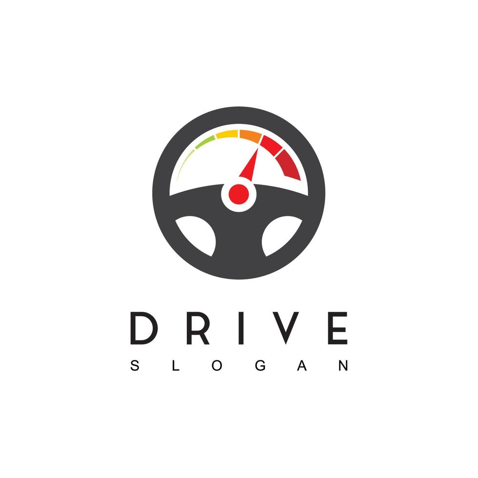 stuurwiel, ontwerpsjabloon voor drive-logo vector