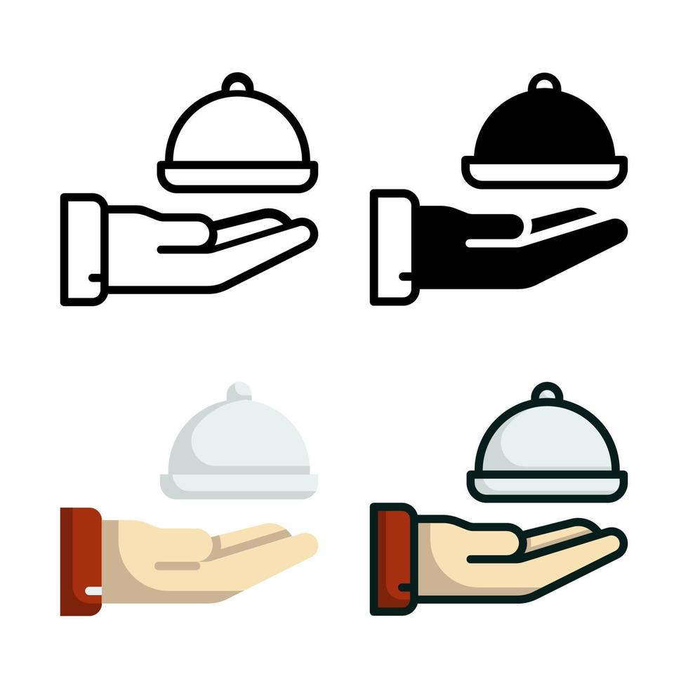 roomservice icon set stijl collectie vector