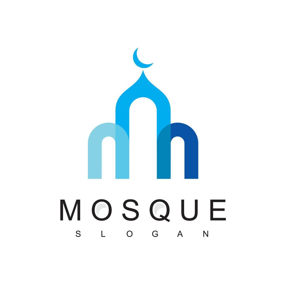 moskee logo ontwerpsjabloon, arabisch gebouw symbool vector