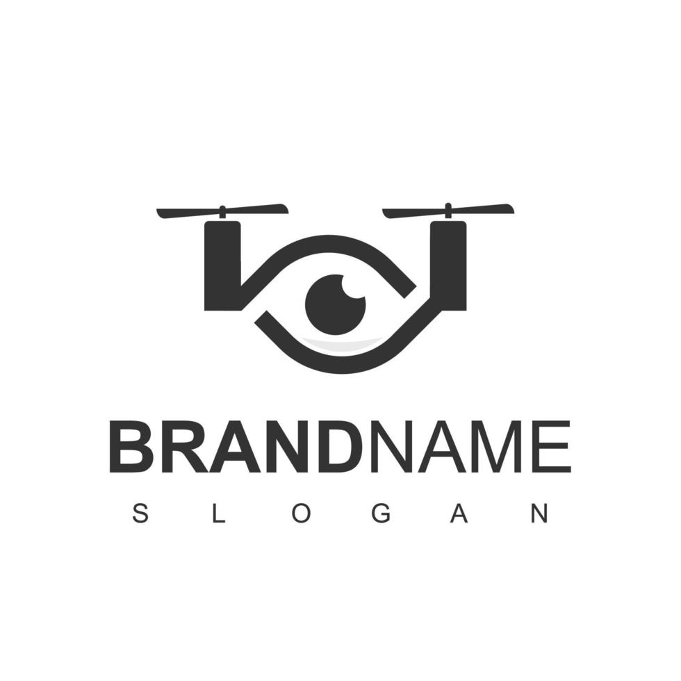 drone-logo-ontwerp voor luchtfotografie en militair symbool vector