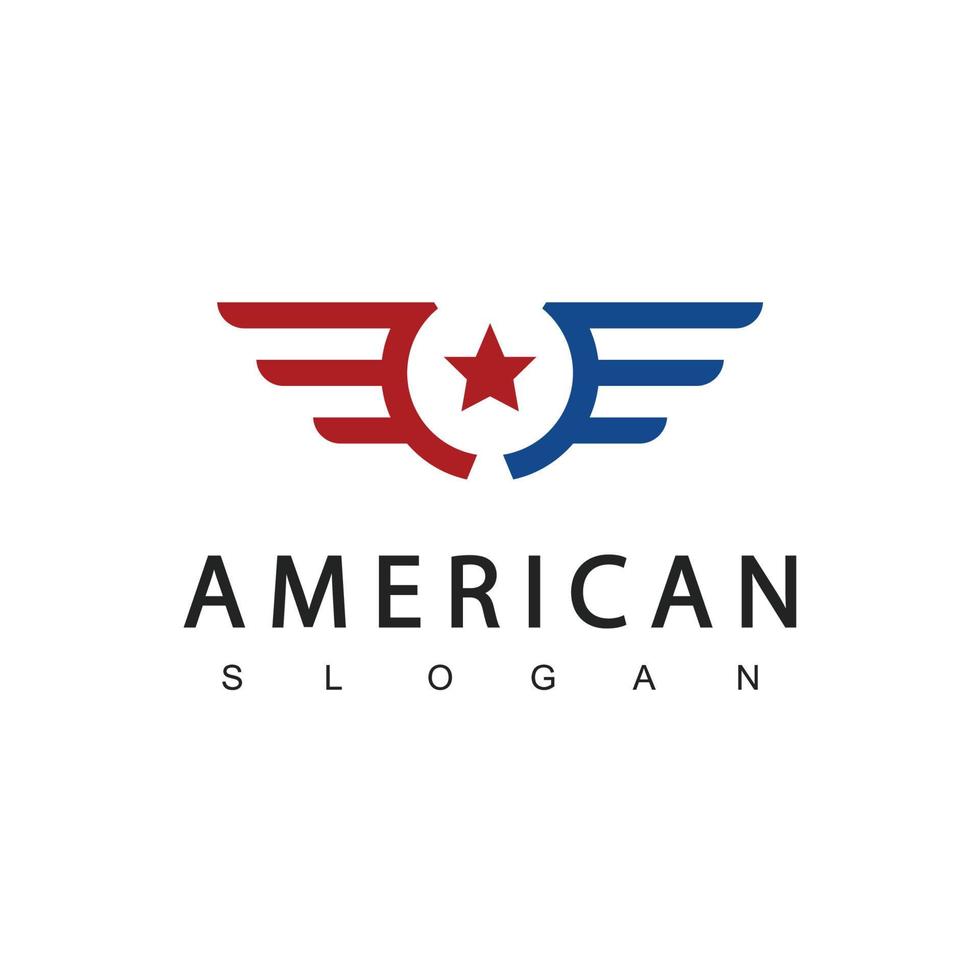 Amerikaans logo-ontwerpsjabloon, geschikt voor leger, veiligheid, kledinglijn, sportteam, patriottische enz. vector